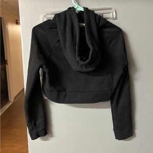 XS Black Gymshark Cropped Crest Hoodie